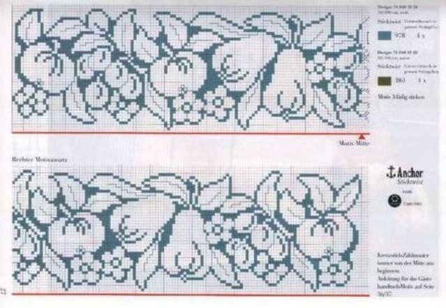 Schema punto croce Motivi frutta 3