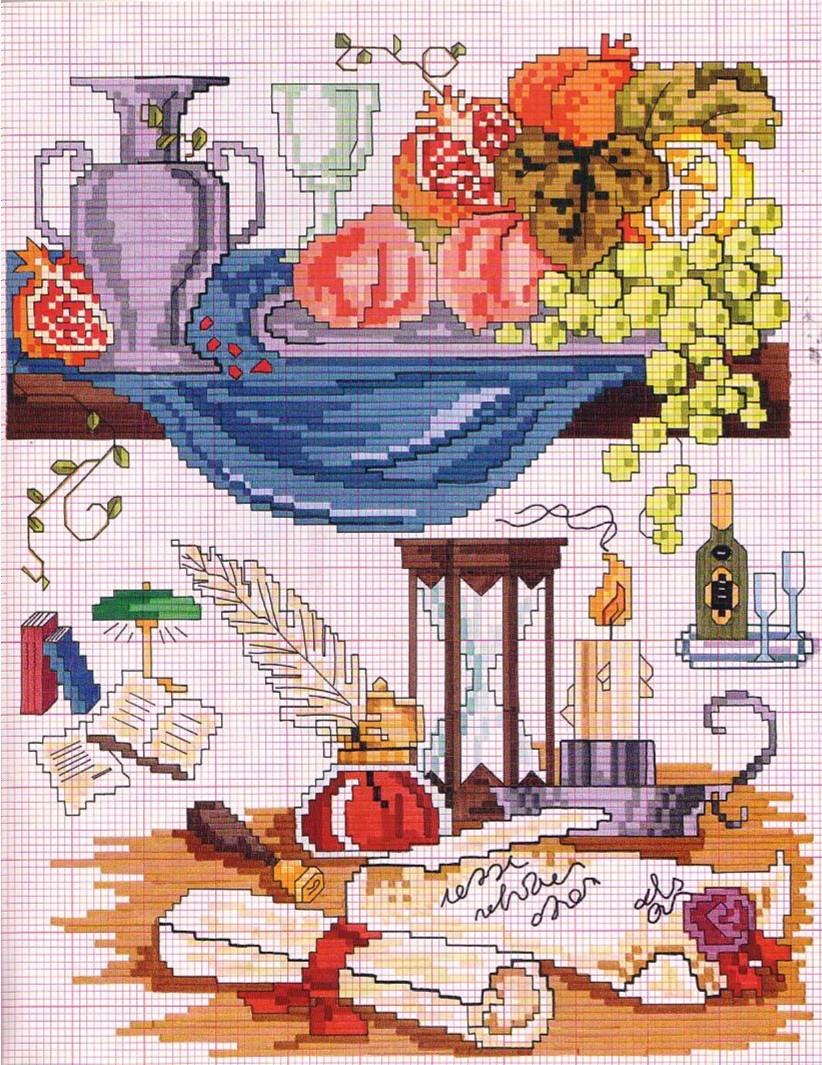 Schema punto croce Motivi frutta 4