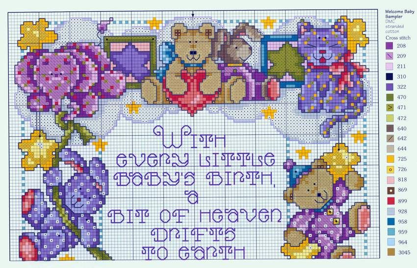 Schema punto croce Motivi infantili a1