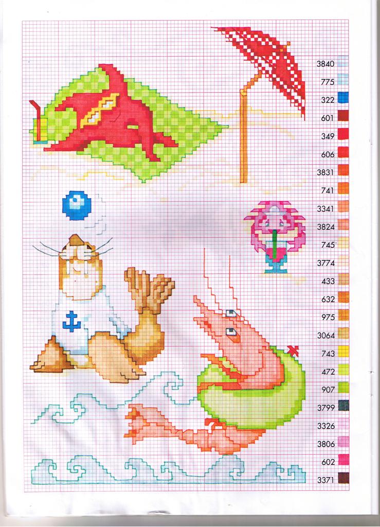 Schema punto croce Motivi mare 3