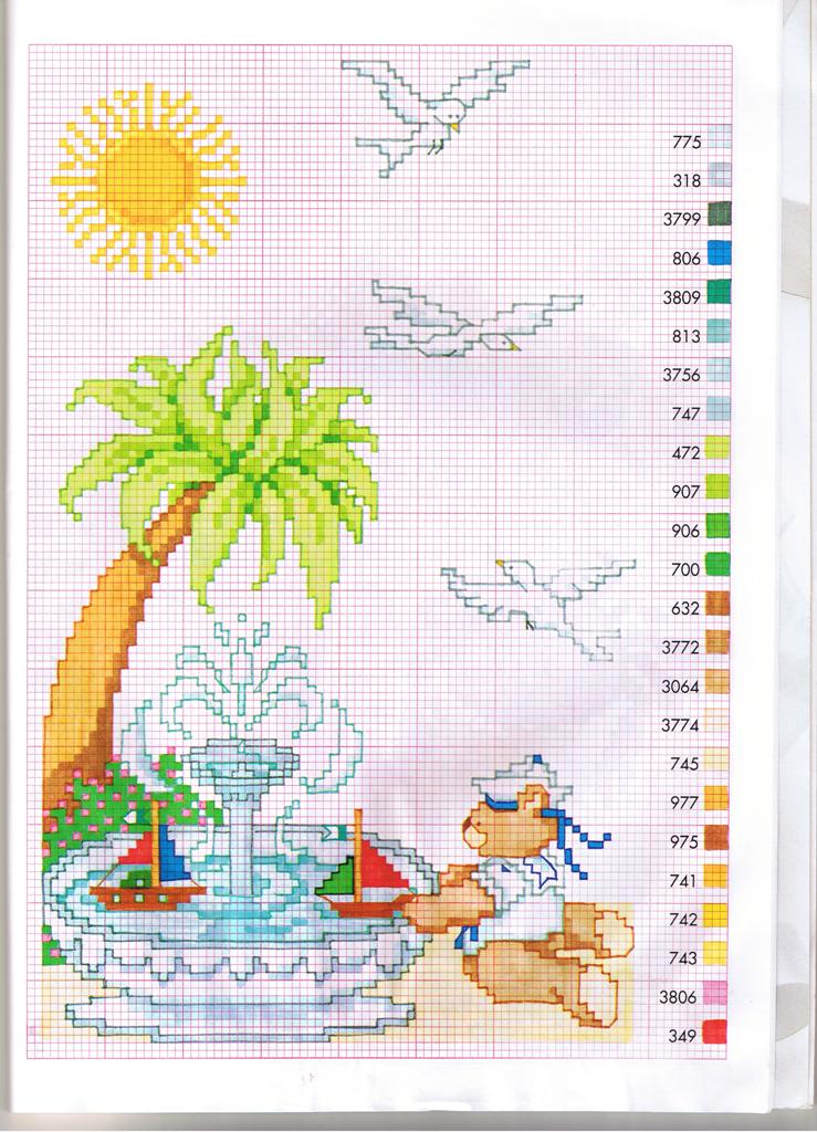 Schema punto croce Motivi mare 7