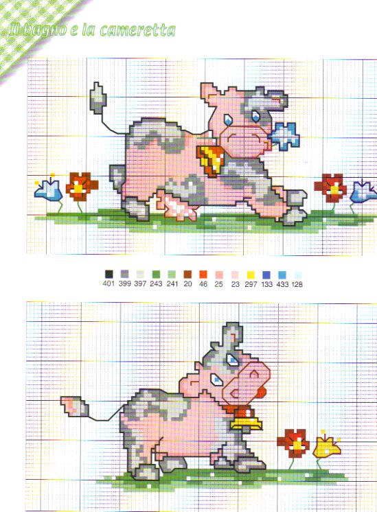 Schema punto croce Mucca 11