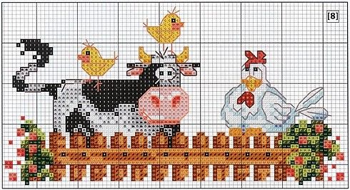 Schema punto croce Mucca 15