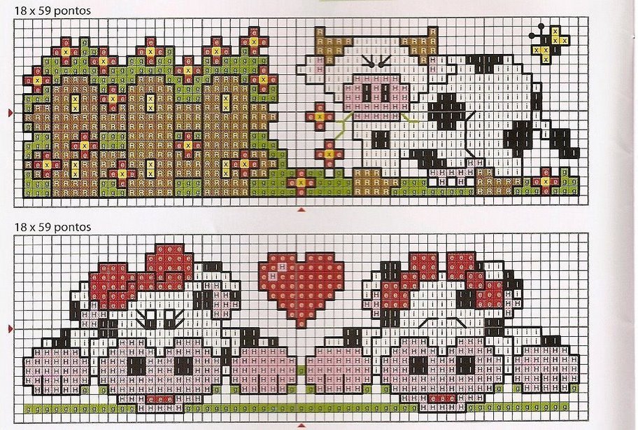 Schema punto croce Mucca 7