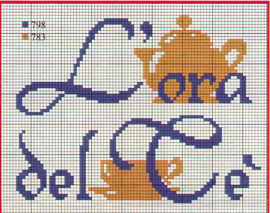 Schema punto croce Ora del te