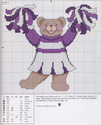 Schema punto croce Orsetta pon pon