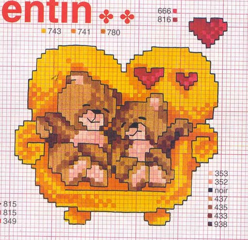 Schema punto croce Orsetti panchina