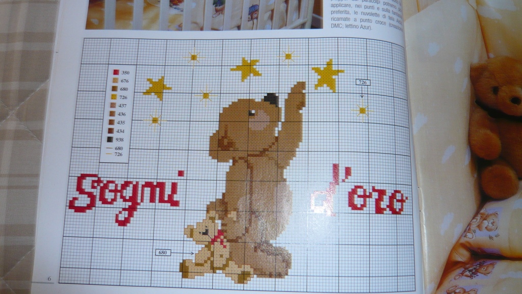 Schema punto croce Orsetto sogni d oro