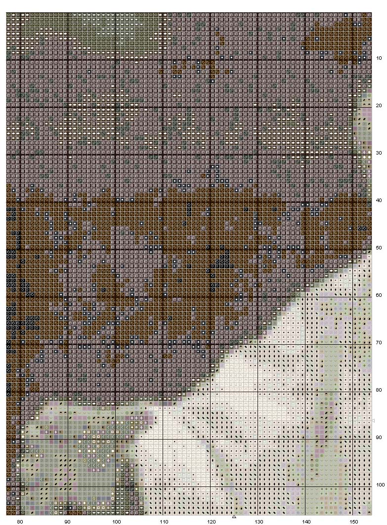Schema punto croce Papa wojtyla 3