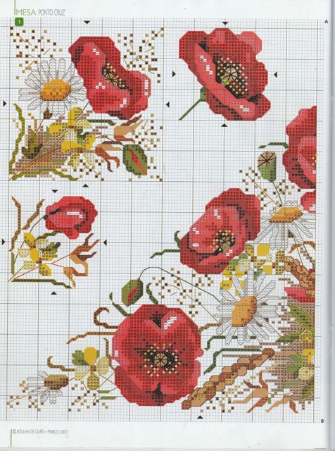 Schema punto croce Papaveri