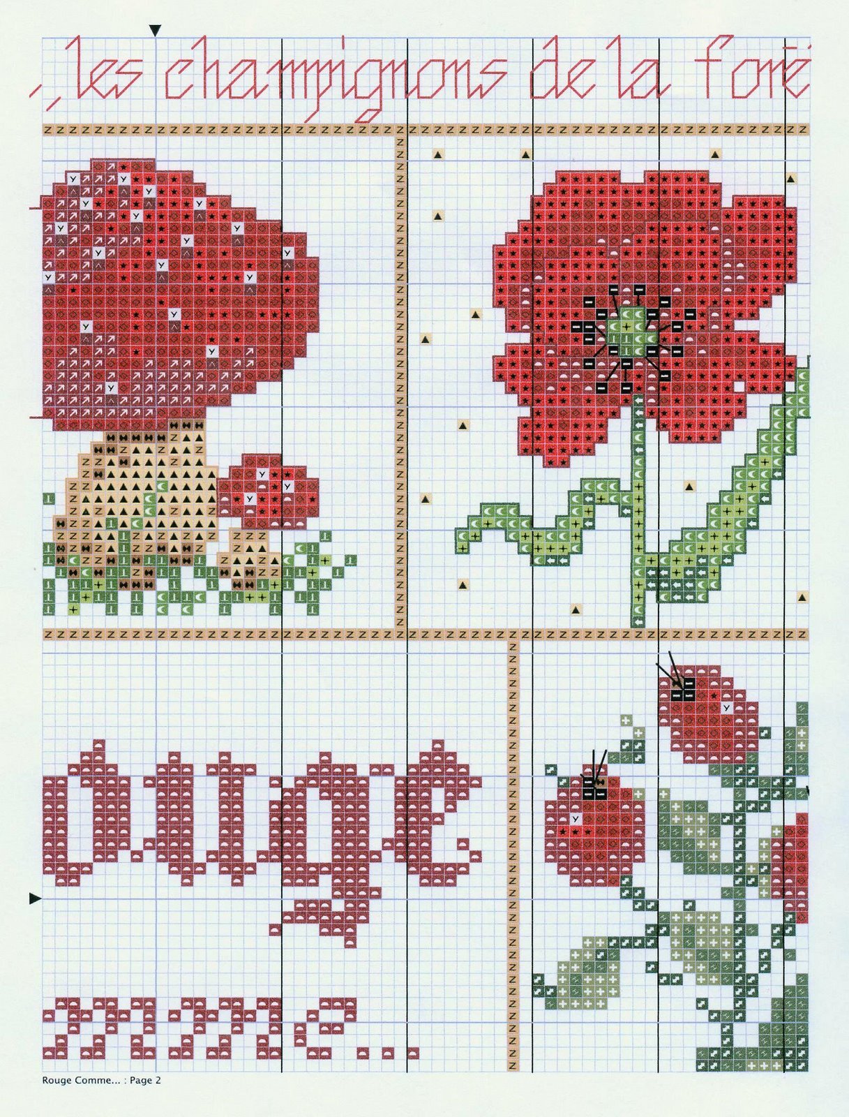 Schema punto croce Papavero fungo