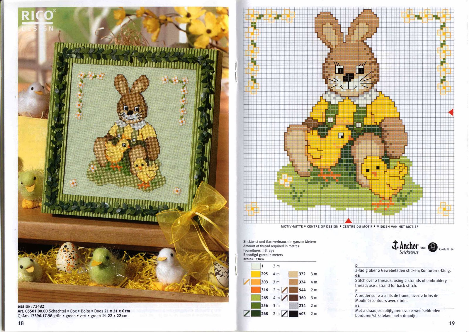 Schema punto croce Pasqua rico