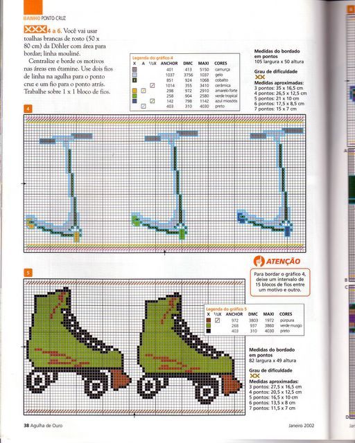 Schema punto croce Pattini