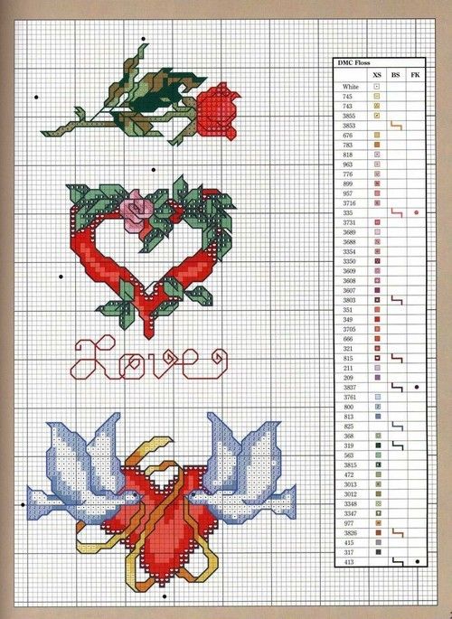 Schema punto croce Per innamorati