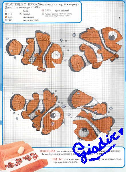 Schema punto croce Pesciolino nemo