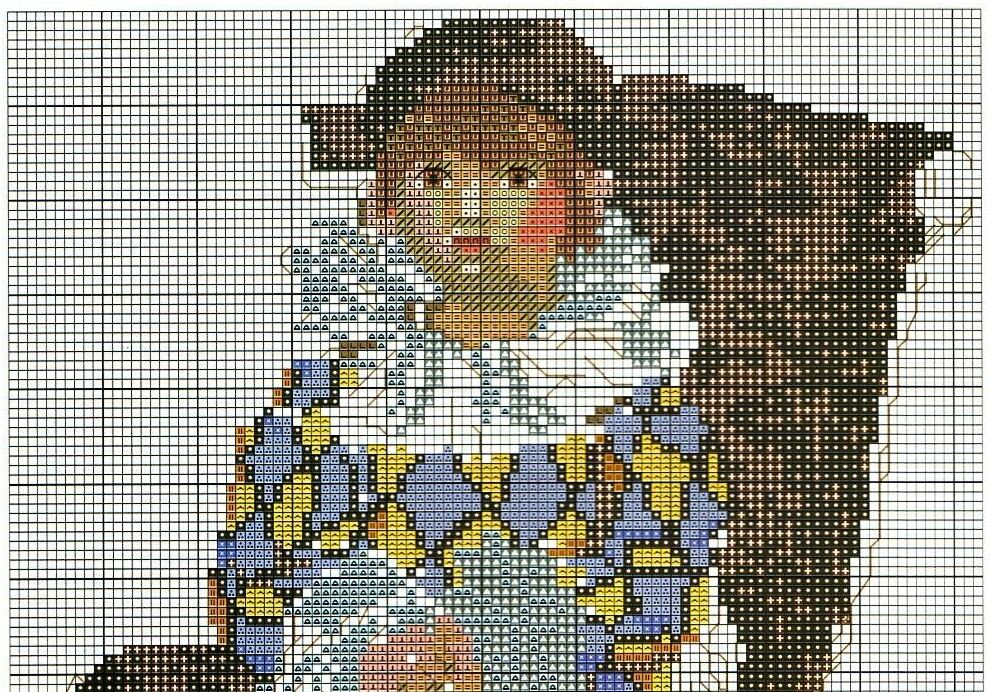 Schema punto croce Pierrot 1