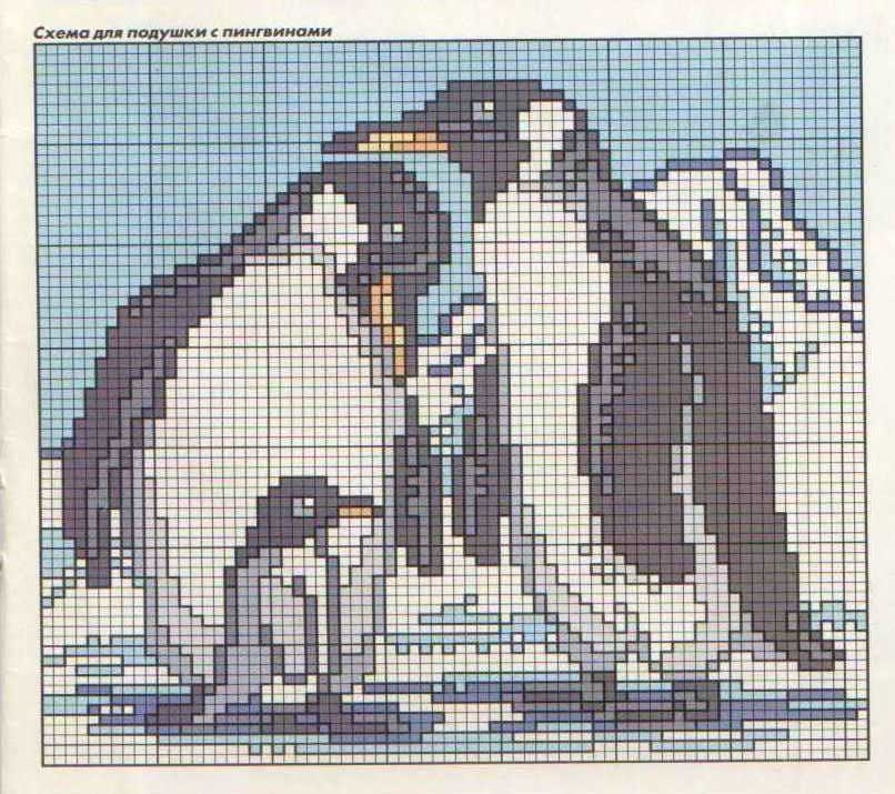 Schema punto croce Pinguini