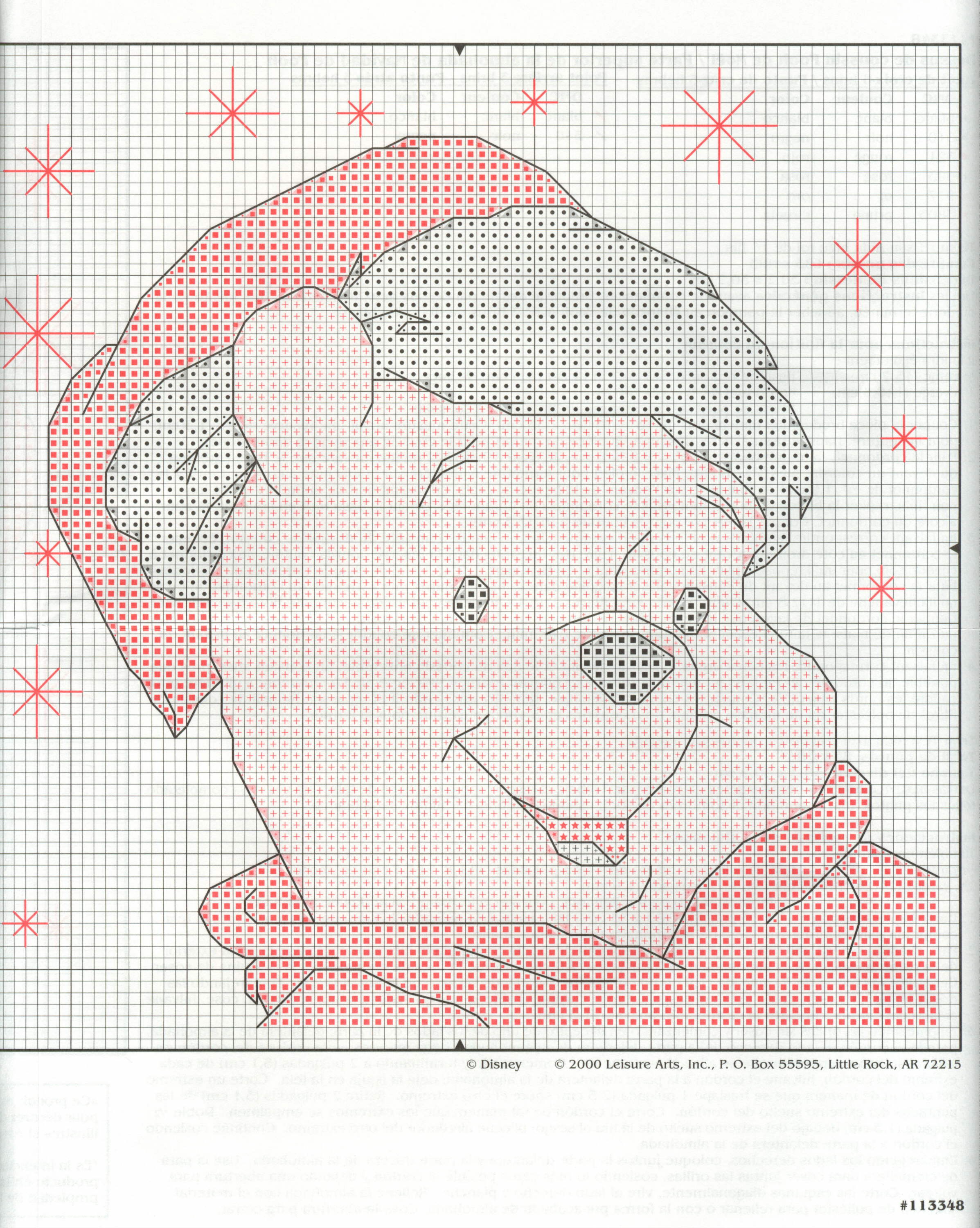 Schema punto croce Pooh stelline