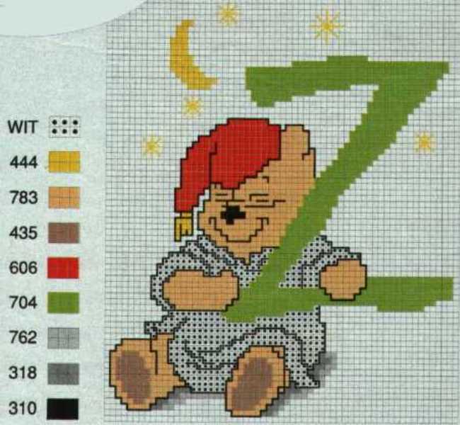 Schema punto croce Pooh z