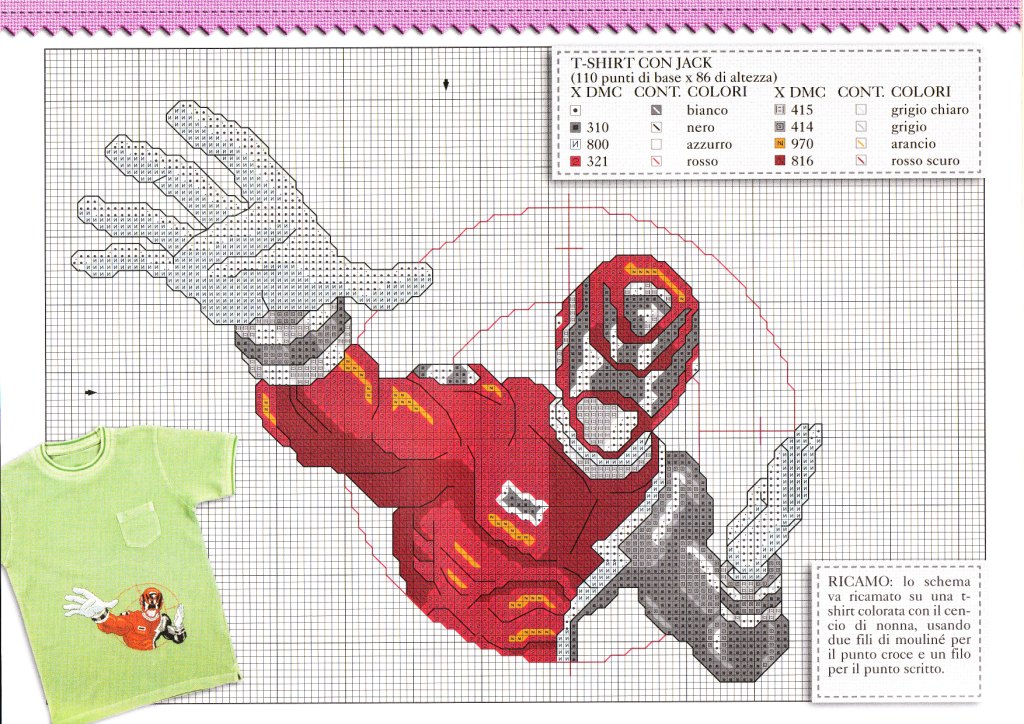 Schema punto croce Power rangers