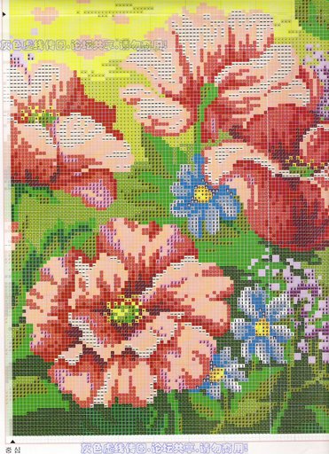 Schema punto croce Prato fiori