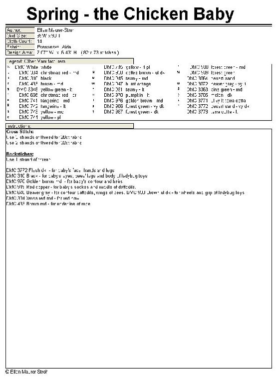 Schema punto croce Primavera baby 3