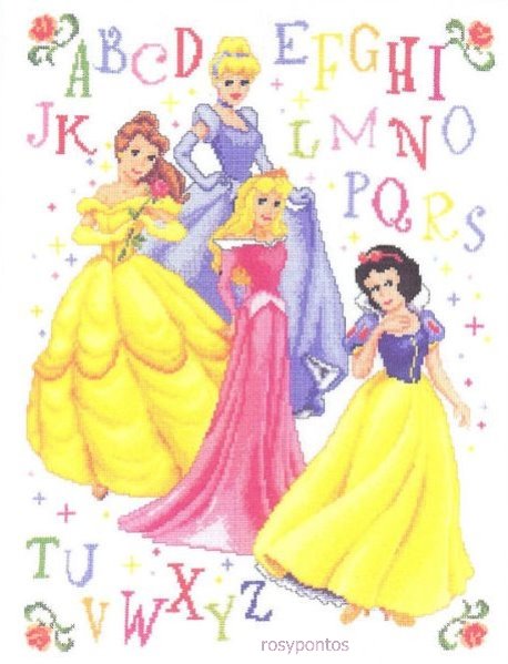 Schema punto croce Principesse disney 4