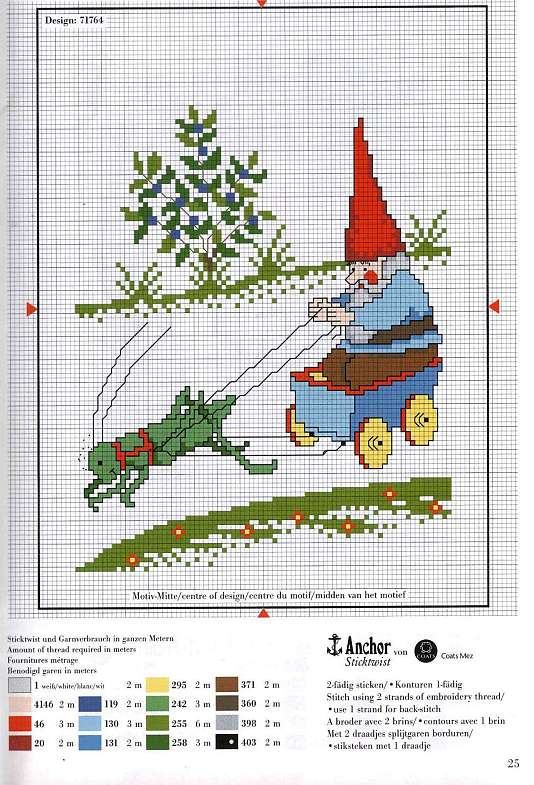 Schema punto croce Quadretti gnomi 1