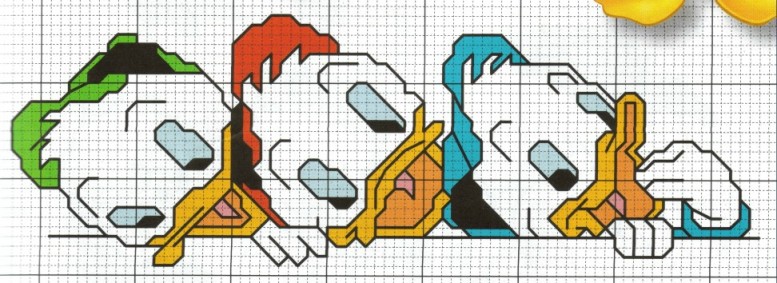 Schema punto croce Qui quo qua