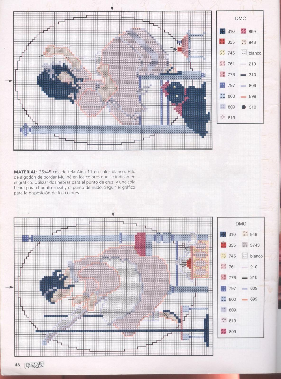 Schema punto croce Ragazza lavora