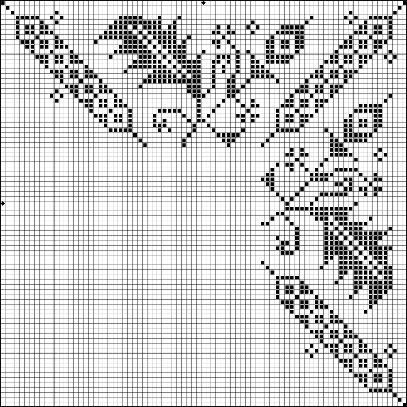 Schema punto croce Ricamo angolo