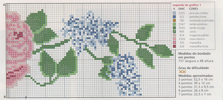Schema punto croce Rosa per corredo 2