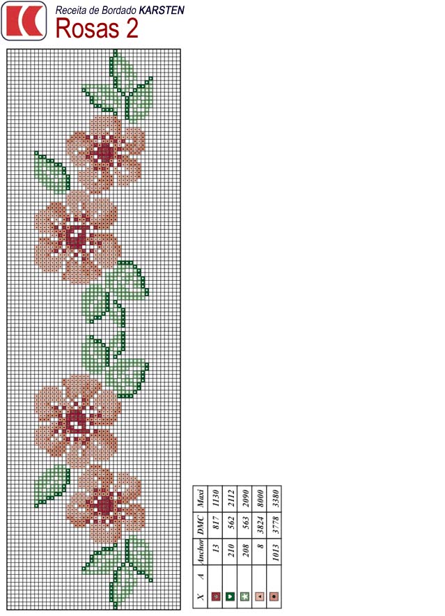 Schema punto croce Rosas 2