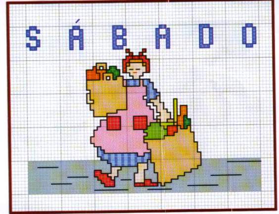 Schema punto croce Sabato casalinga