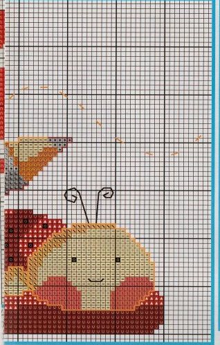 Schema punto croce Sacchetto scuola coccinelle 2