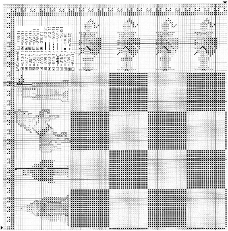 Schema punto croce Scacchiera 1