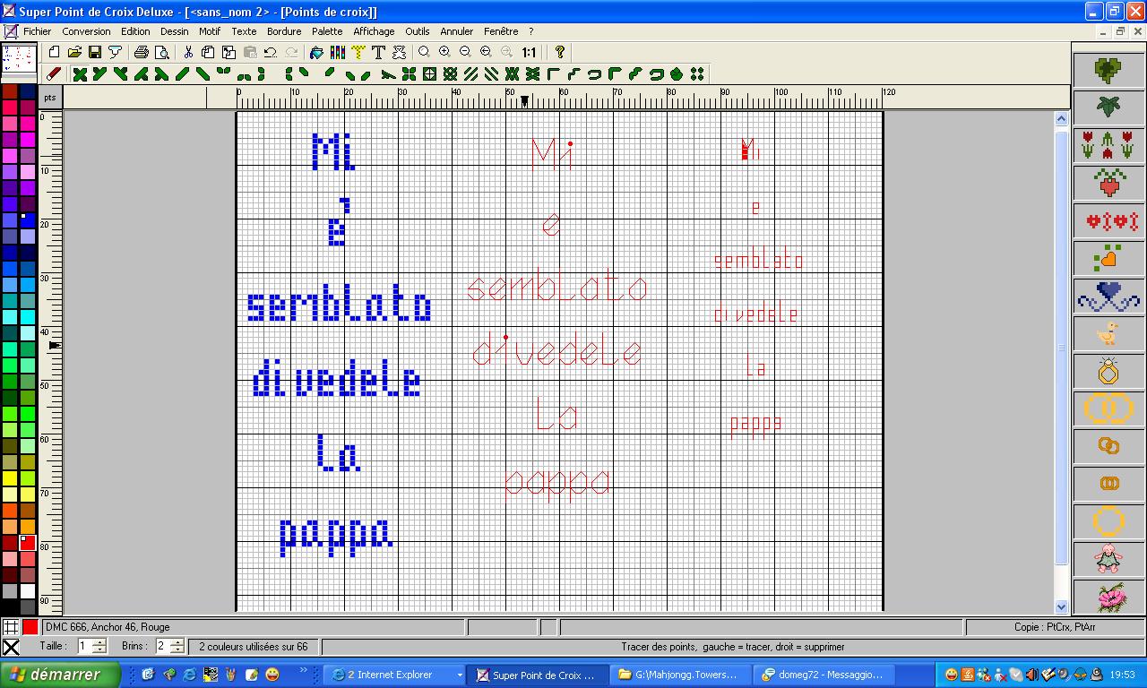 Schema punto croce Scritta titti