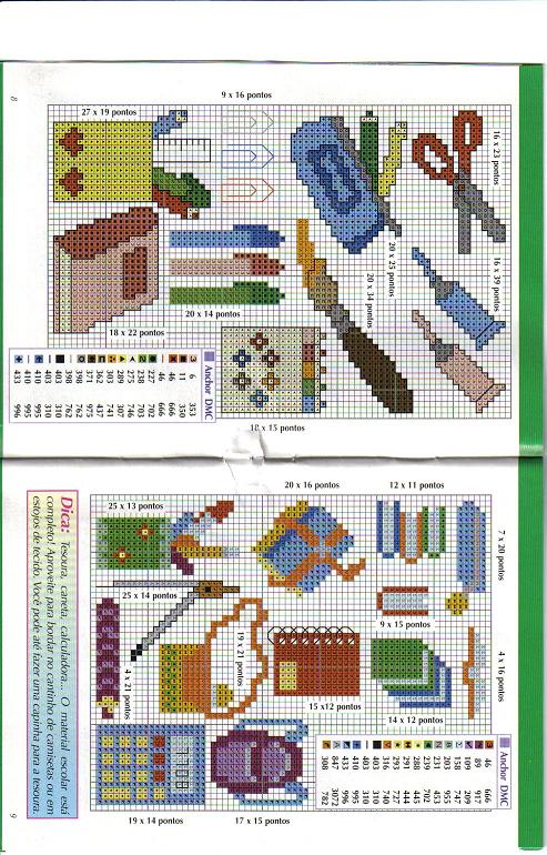 Schema punto croce Scuola motivi 1