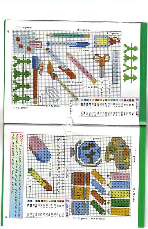 Schema punto croce Scuola motivi 2