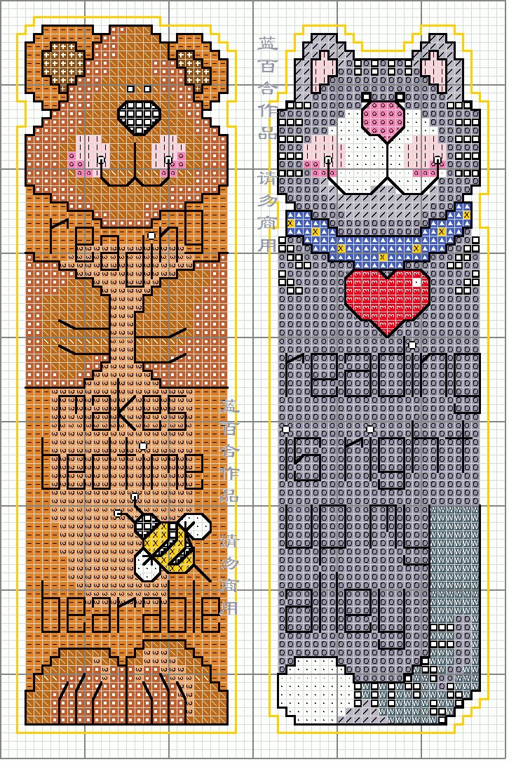 Schema punto croce Segnalibri gatti