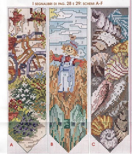 Schema punto croce Segnalibri