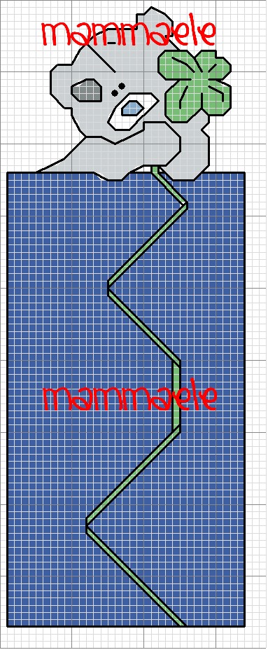 Schema punto croce Segnalibro ele