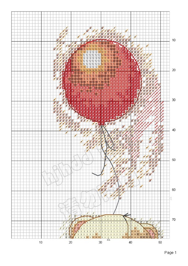 Schema punto croce Segnalibro orsetto 3