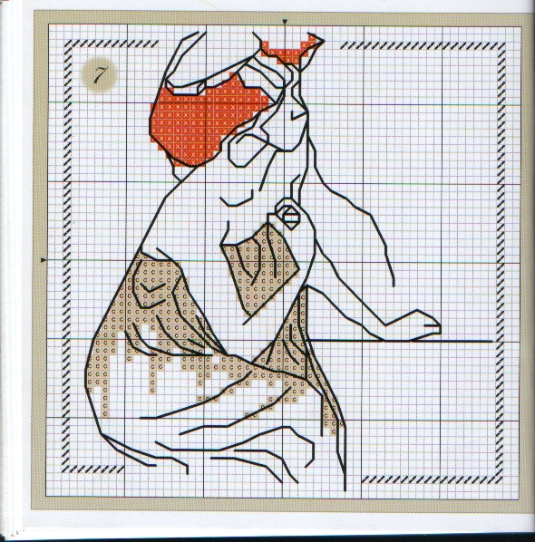 Schema punto croce Sensualita donna 7