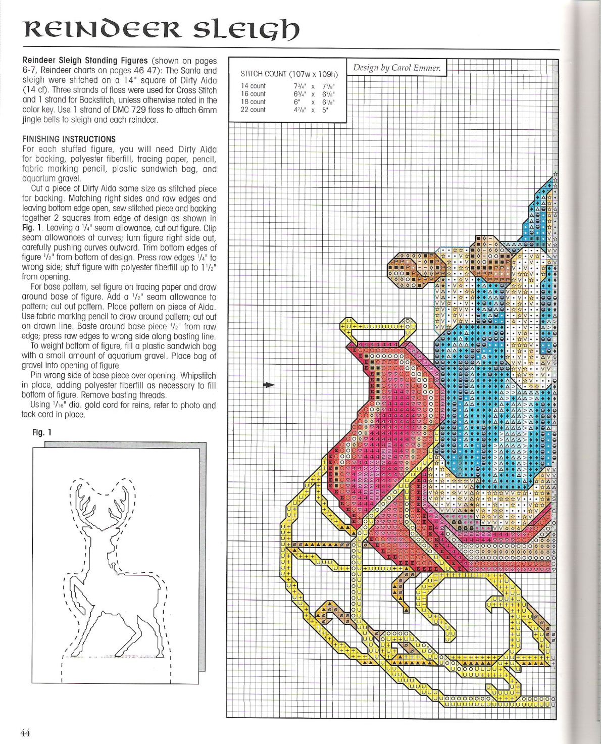 Schema punto croce Slitta babbonatale 1