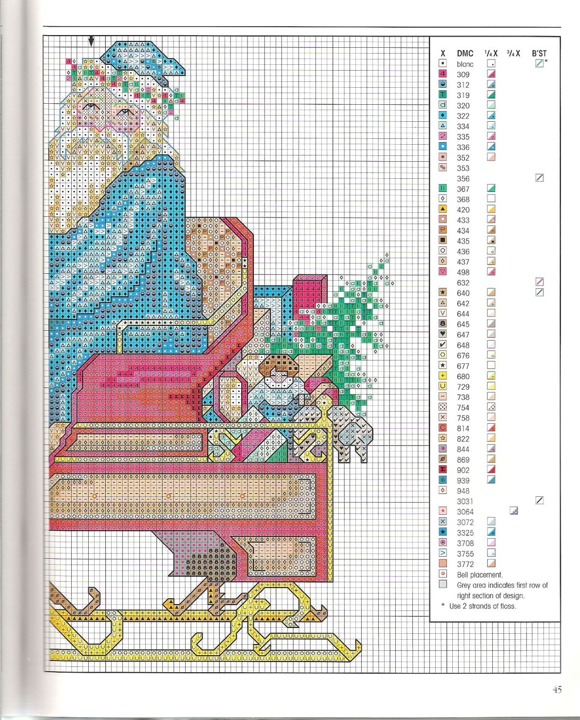 Schema punto croce Slitta babbonatale 2