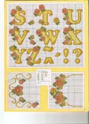 Schema punto croce abc beige fiori 2