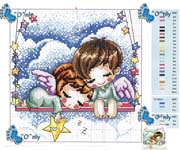 Schema punto croce Angioletti-orientali