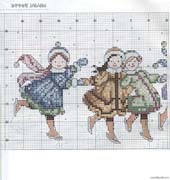 Schema punto croce Bimbe-su-ghiaccio-1