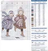 Schema punto croce Bimbe-su-ghiaccio-2